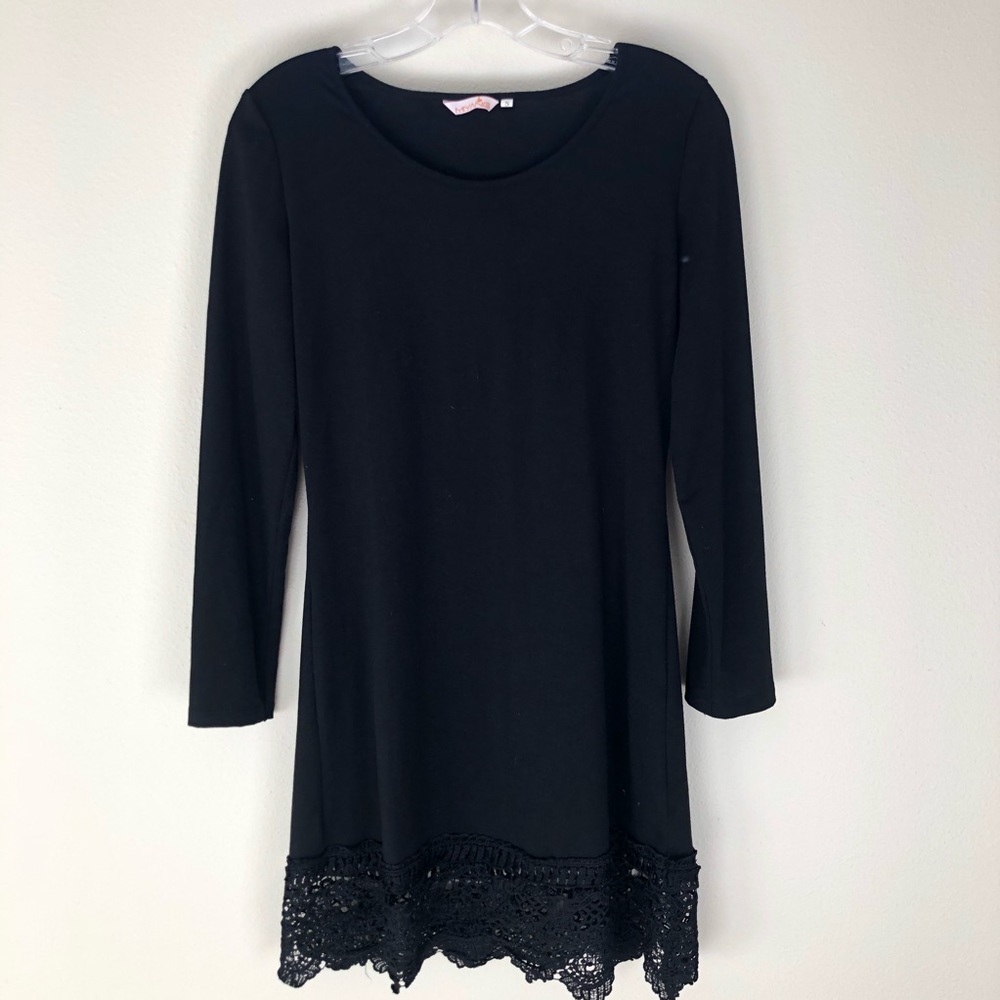 Miyang Long Sleeve Black Dress